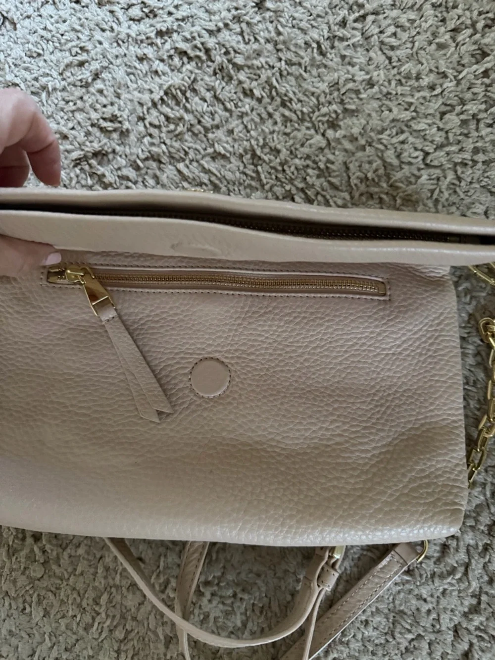 Tory Burch Blush Pink Pebbled Leather Chain Crossbody - Picture 5 of 5